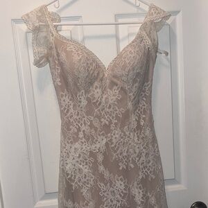 Allure Bridals Lace Wedding Dress in Cream